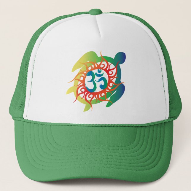 OM-Tatto-Vibrierend-Schildkröte Truckerkappe (Vorderseite)