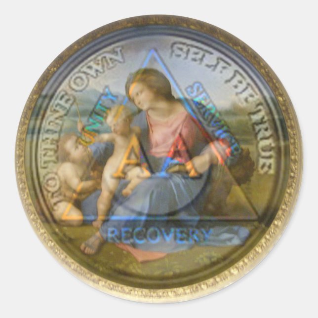 OM überlagert Runder Aufkleber (Vorderseite)