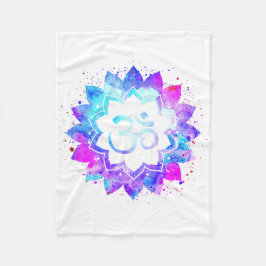 *~* OM Weißrosa Lila Lotus Blume Mandala Fleecedecke