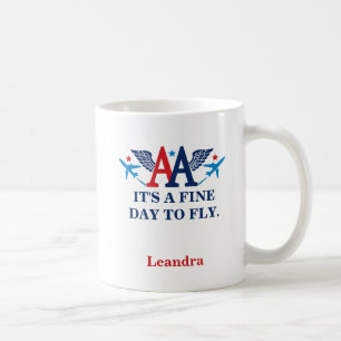 OM Wings mit Flugzeug Logokombination Kaffee Tasse