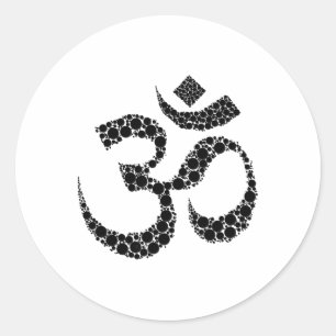 Om Yoga Aum Ohm Hindu Meditationssymbol Grafik Runder Aufkleber