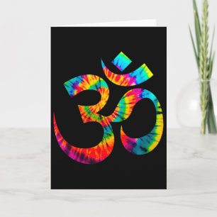 Om Yoga Aum Ohm Hindu Spiritual Meditation Tie Dye Karte