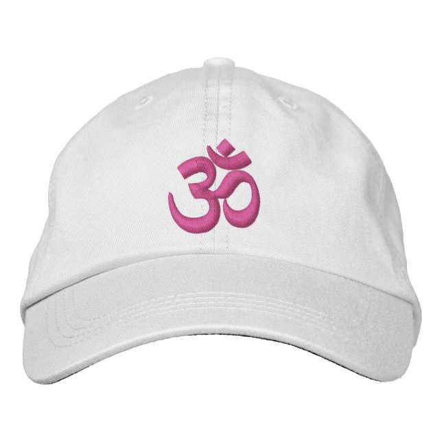 OM Yoga Chakra Pink oder anpassen Sie es Stickerei Bestickte Baseballkappe (Vorderseite)
