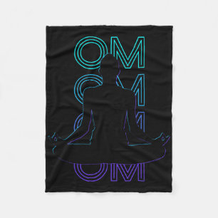 Om Yoga Meditation Buddhist Buddhismus Retro Fleecedecke