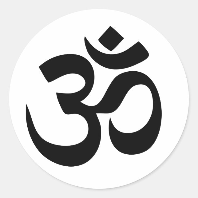 Om Yoga Runder Aufkleber (Vorderseite)