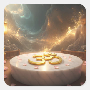 OM - ZEN-BUDDHISMUS QUADRATISCHER AUFKLEBER