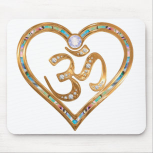 OM zentrierte Herzauflage Mousepad