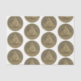 Om zum Jubiläum der nüchternen Erholung in Münzwei Seidenpapier