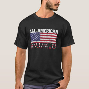 Oma 4. Juli American Flag USA Moth T-Shirt