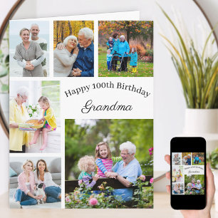 Oma 6 Foto-Collage jedes Alter großer Geburtstag Karte
