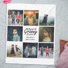 Oma 8-Foto Collage Custom Großkinder Namen Fleecedecke