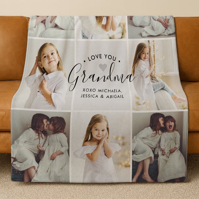 Oma 8-Foto Personalisiertes Geschenk für benutzerd Fleecedecke (Von Creator hochgeladen)