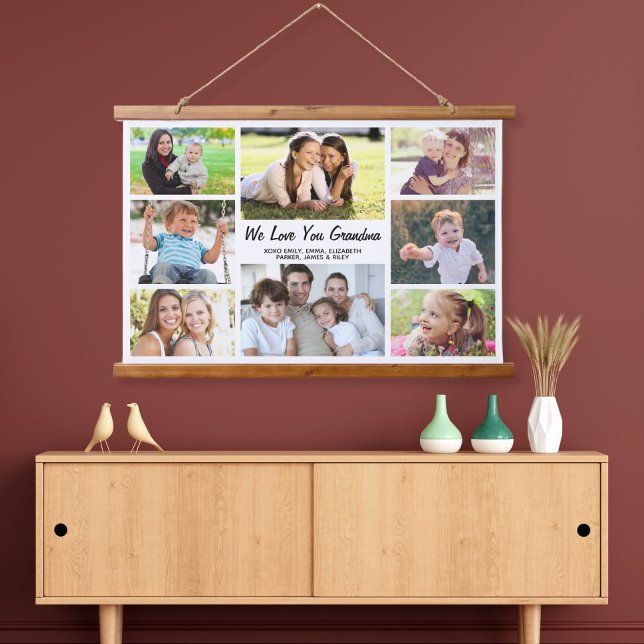 Oma 8 FotoCollage Wandteppich Mit Holzrahmen (Von Creator hochgeladen)
