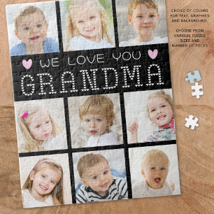Oma 9 Fotocollage Herzen Benutzerdefinierte Farben Puzzle