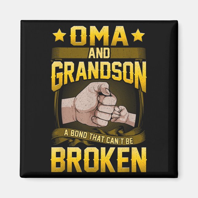 Oma And Grandson A Bond That Can't Be Broken Shirt Magnet (Vorne)