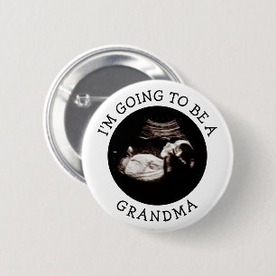 Oma Ankündigung Baby Shower Ultraschall Bild Button