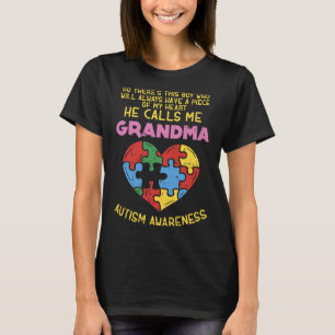 Oma Autismus-Bewusstsein Autistischer Junge Stück T-Shirt
