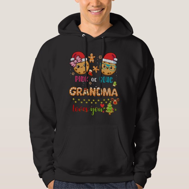 Oma Baby Gender Reveal Christmas Gingerbread B Hoodie (Vorderseite)