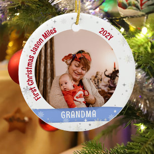 Oma Baby Personalisiert First Christmas Foto Keramik Ornament