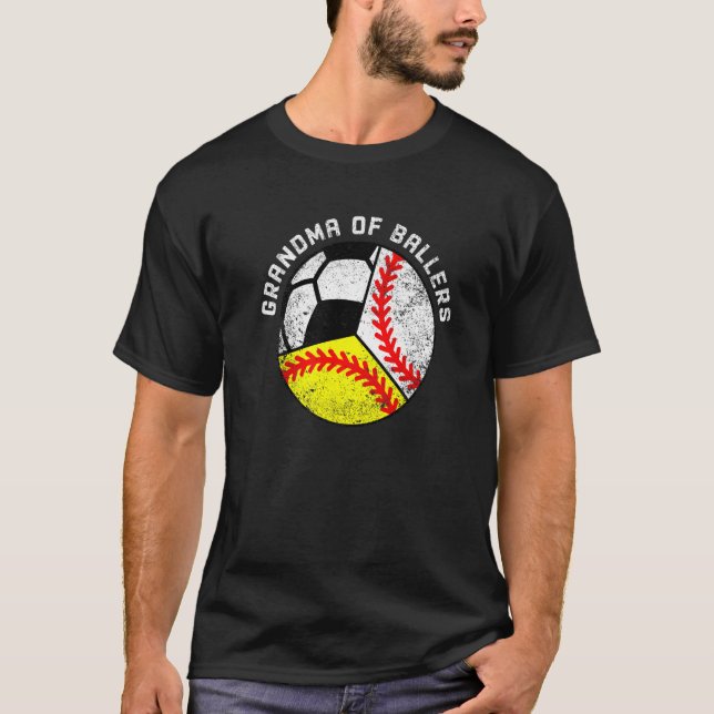 Oma Ballers Baseball Softball Soccer Grand T-Shirt (Vorderseite)