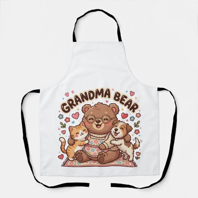 Oma Bär Kuschelig Schürze (Vorderseite)