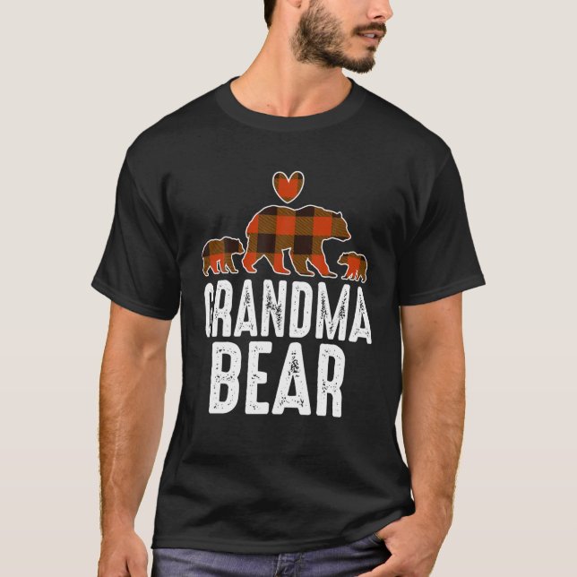 Oma Bear 2 Cubs Weihnachts Oma Bear Pajama T-Shirt (Vorderseite)