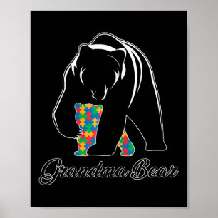 Oma Bear Autism Shirts Familie Oma Autismus A Poster