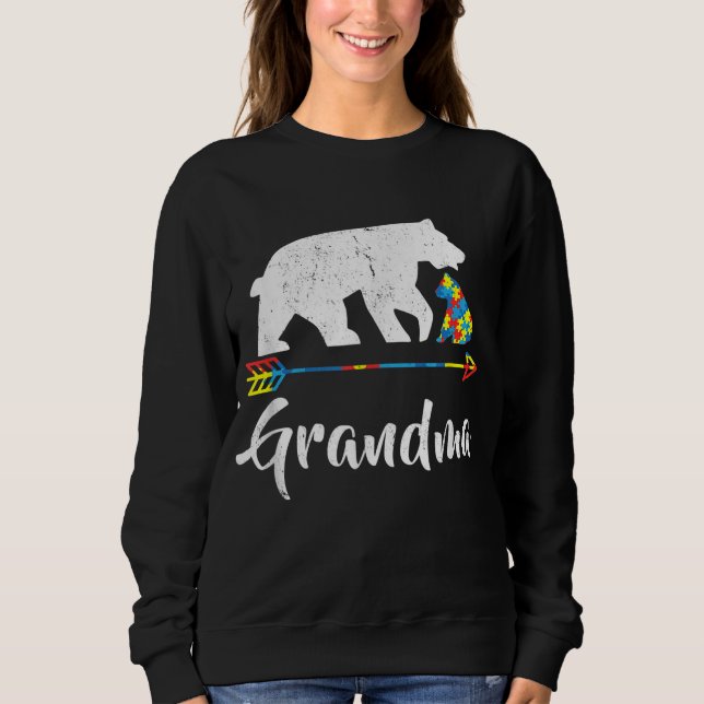 Oma Bear Autismus Sensibilisierung Proud Autismus  Sweatshirt (Vorderseite)