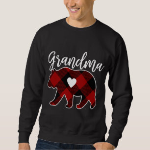 Oma Bear Christmas Buffalo Karierte Dekoration Sweatshirt