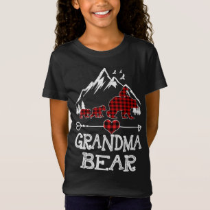 Oma Bear Christmas Pajama Red Buffalo Kariert Fa T-Shirt