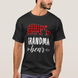 Oma Bear Christmas Pajama Red Buffalo Kariert Fa T-Shirt