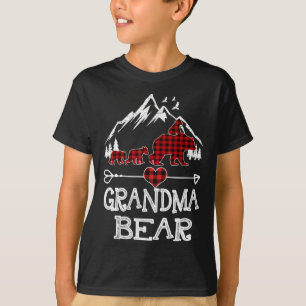 Oma Bear Christmas Pajama Red Buffalo Kariert Fa T-Shirt