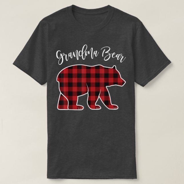 Oma Bear Pajama Red Buffalo Xmas Funny Family T-Shirt (Design vorne)