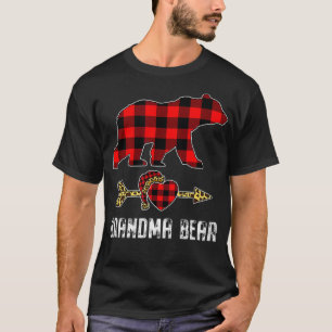 Oma Bear Red Buffalo Kariert Matching Weihnachten T-Shirt
