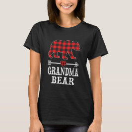 Oma Bear Weihnachten Pajama Rotes Kariertes Buffal T-Shirt