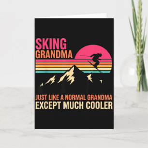 Oma beim Skifahren wie eine normale Oma Karte