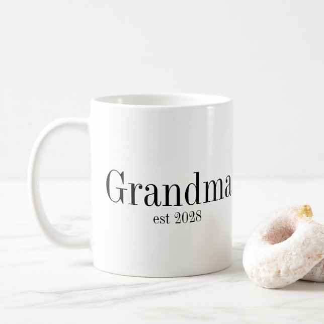 Oma Benutzerdefiniert Modern Schwarz und Weiß Kaffeetasse (Mit Donut)