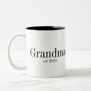 Oma Benutzerdefiniert Modern Schwarz und Weiß Zweifarbige Tasse