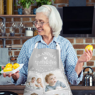 Oma besprenkelt uns mit Liebe Foto-Collage-Schürze Schürze