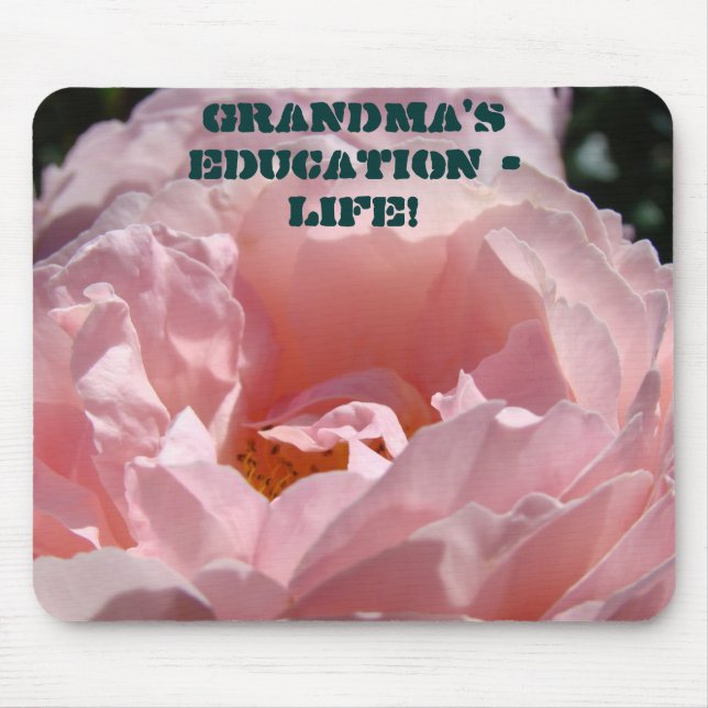 Oma Bildung LIFE! Mousepad Pink Rose (Vorne)