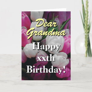 Oma Birthday Card   Rosa Tulpe Blume Karte