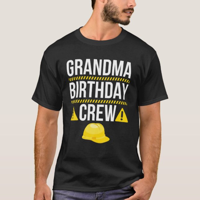 Oma Birthday Crew Construction Worker Themed P T-Shirt (Vorderseite)
