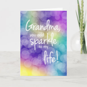 Oma Birthday, du addierst Sparkle, bunt Bokeh Karte
