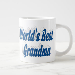 Oma blaue halbe Typografie Jumbo-Tasse