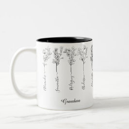 Oma Blume Geschenk mit benutzerdefinierten 5 Grand Zweifarbige Tasse