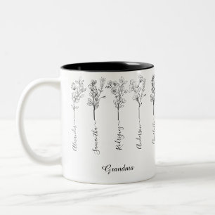 Oma Blume Geschenk mit benutzerdefinierten 5 Grand Zweifarbige Tasse