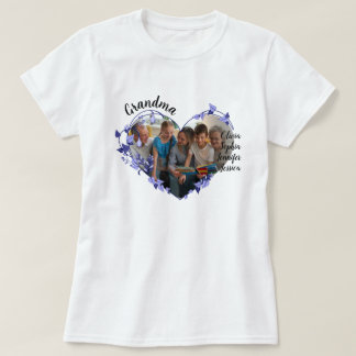 Oma Blume Herzstück mit Großkindern Namen & Foto T-Shirt