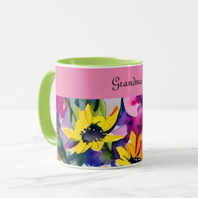 Oma-Blüte Tasse (Vorderseite Links)
