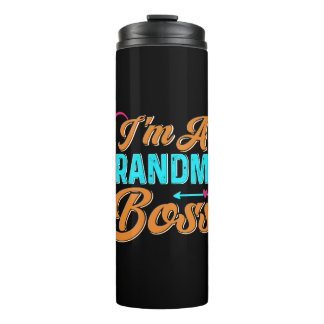 Oma Boss Granny Super Grandma Thermosbecher