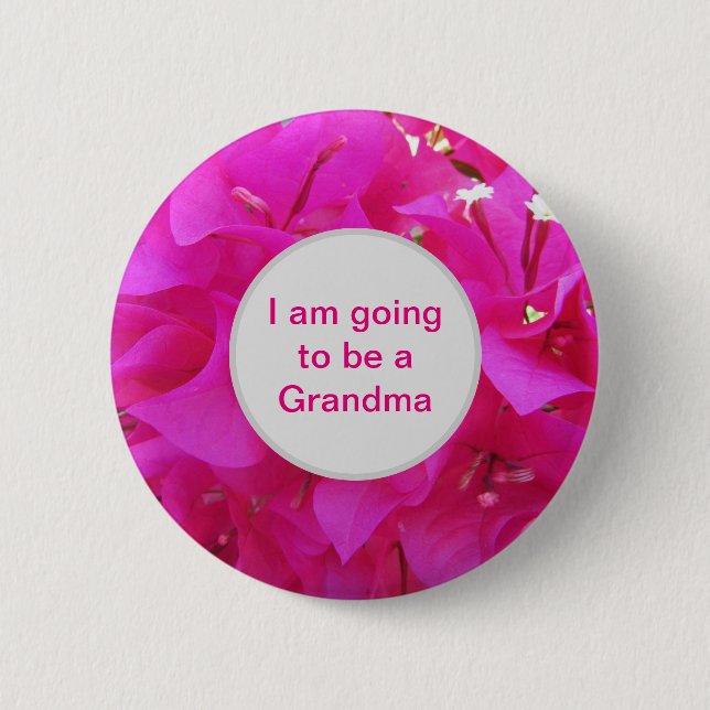 Oma Bright Pink Azalea Blume Button (Vorderseite)